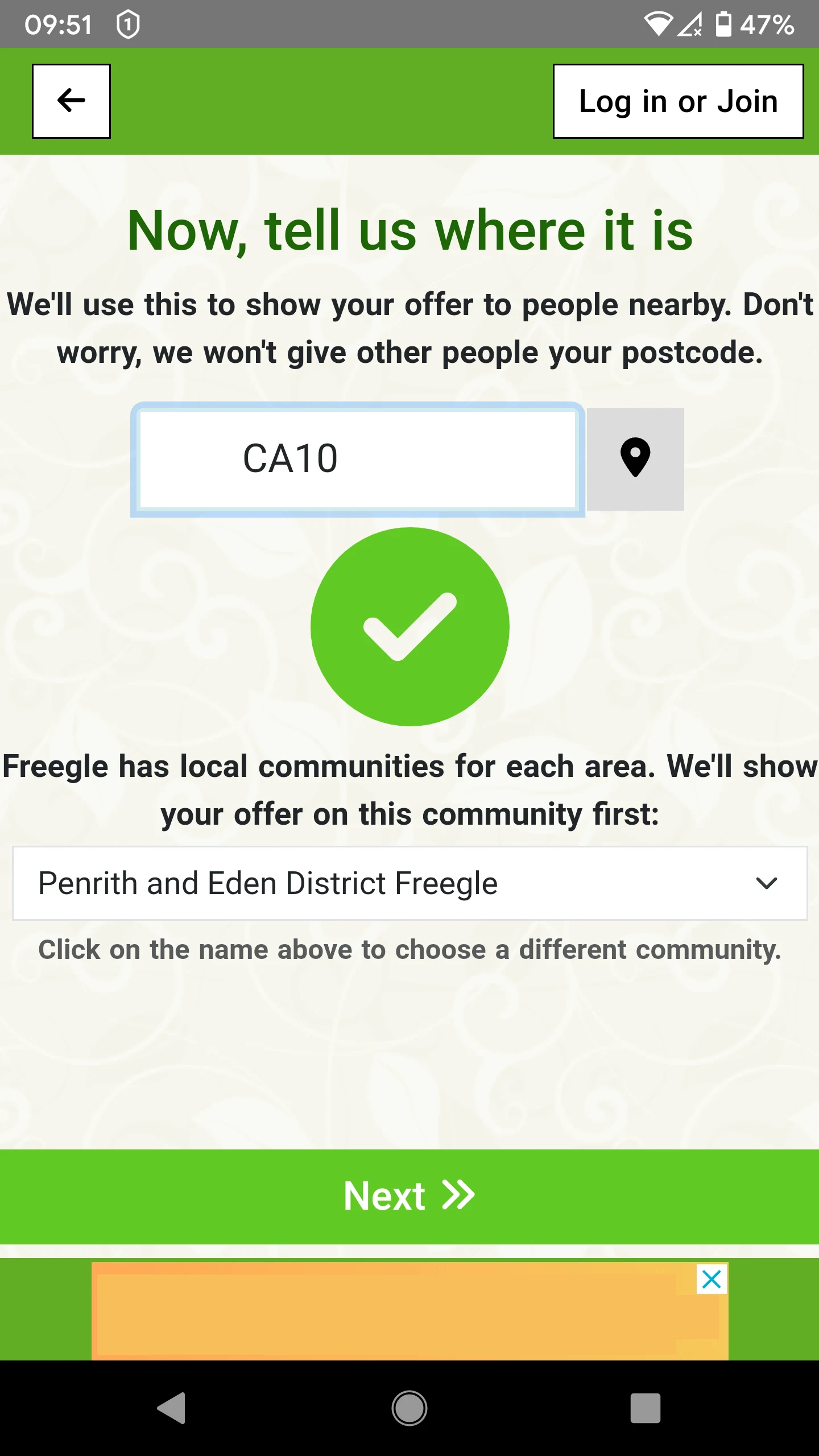 Freegle screenshot