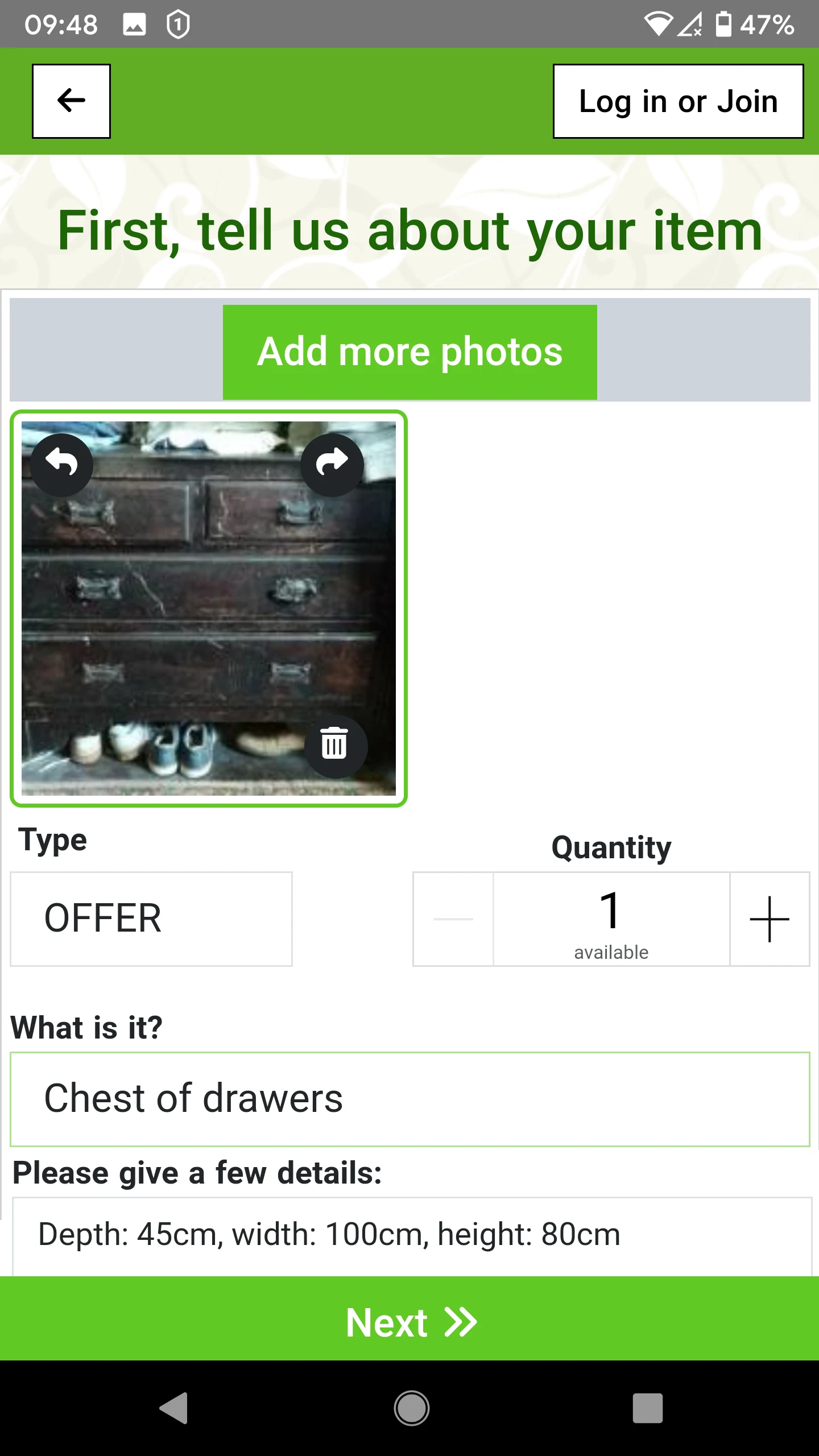 Freegle screenshot