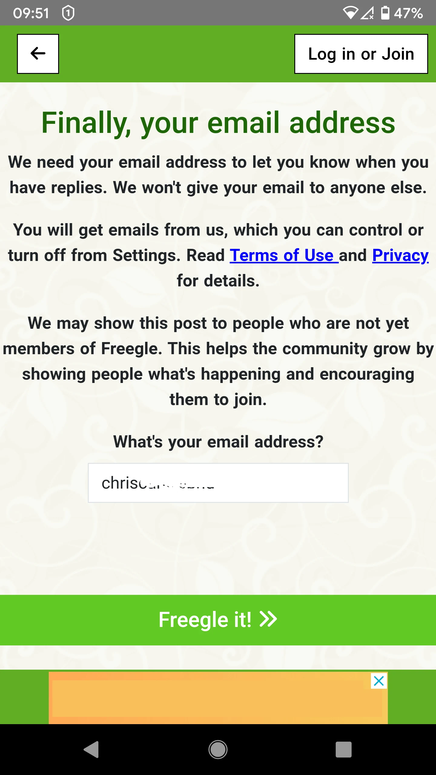 Freegle screenshot